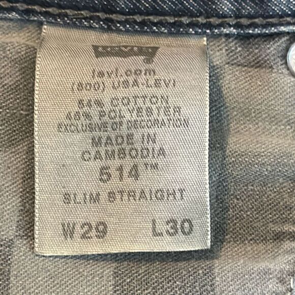 Levi’s 514 Slim Straight San Francisco Jeans size 29x30 Black Label Unique - Picture 11 of 13